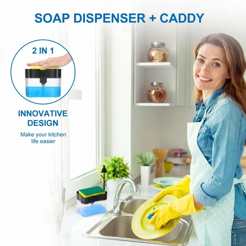 Miniatura 4 de Dispensador de jabón para platos de alta calidad, dispensador de jabón de cocina para encimera, dispensador de jabón para lavar platos de fregadero