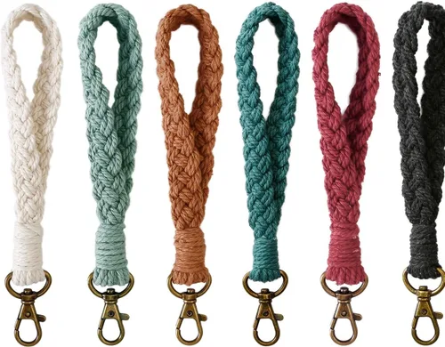 Miniatura 6 de 2 correas de muñeca para teléfono, cordón para teléfono celular, con 2 pestañas de amarre para teléfono, llavero de macramé hecho a mano, funda