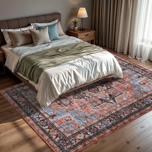 Miniatura 202 de GLN Rugs Traditional Collection - Alfombra de felpilla lavable a máquina, tradicional lavable, antideslizante, alfombra de felpilla de pelo corto