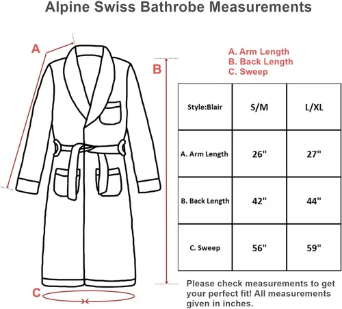 Miniatura 2 de Alpine Swiss Blair - Bata de baño de tela de rizo de algodón para mujer con cuello de chal