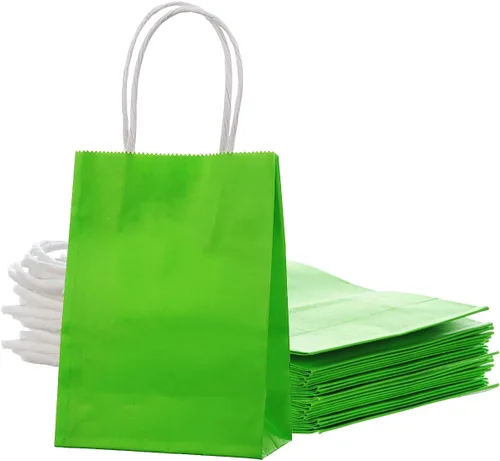 Miniatura 22 de Pequeña bolsa de papel lavanda con asa para recuerdos de fiesta, 6 x 4.5 x 2.5 pulgadas, para boda, cumpleaños, bolsa reciclada, paquete de 24