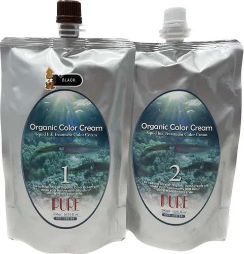 Miniatura 6 de Crema con color para tratamiento con tinta de calamar orgánica, primera de 16.9 fl oz y segunda de 16.9 fl oz, para ocultar las canas, sin dolor