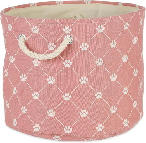 Miniatura 18 de Bone Dry - Colección de almacenamiento para mascotas con diseño de huella de pata y hueso, rectángulo pequeño, 14x8x9 pulgadas, color rosa 2-Rosa