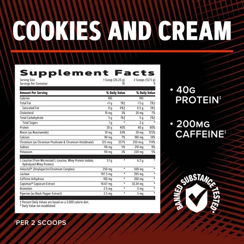 Miniatura 5 de GNC AMP Wheybolic Ripped - Galletas y crema (9 porciones)