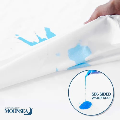 Miniatura 2 de Protector de colchón tamaño individual, impermeable, paquete de 4 unidades, con cremallera, protector de colchón impermeable de 6 lados, funda