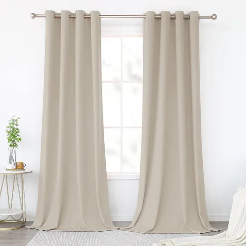 Miniatura 85 de KEQIAOSUOCAI Cortinas rosa bebé de 63 pulgadas para habitación de niñas - Con aislamiento térmico que oscurece la habitación, cortinas de ventana