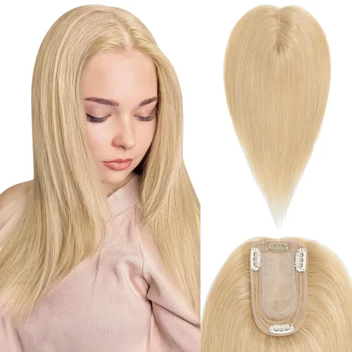 Miniatura 27 de Benehair Peluca de cabello con clip con flequillo, peluca secreta de cabello 100% humano, postizo superior con flecos, peluca de repuesto