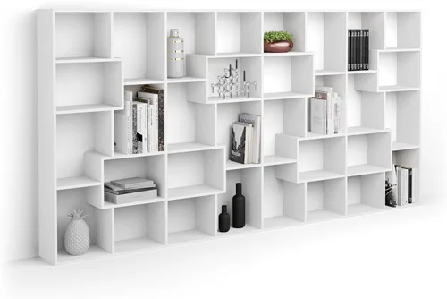 Miniatura 23 de Mobili Fiver, Iacopo XS Estantería con puertas de panel (63.31 x 31.5 pulgadas), color negro Ashwood, Made in Italy