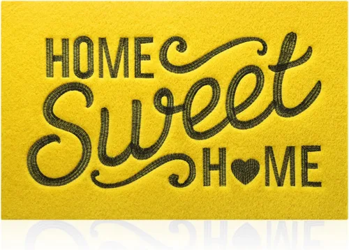 Miniatura 12 de Alfombra de bienvenida para puerta para interiores y exteriores, con parte trasera de goma antideslizante, “Home Sweet Home”, absorbe el barro