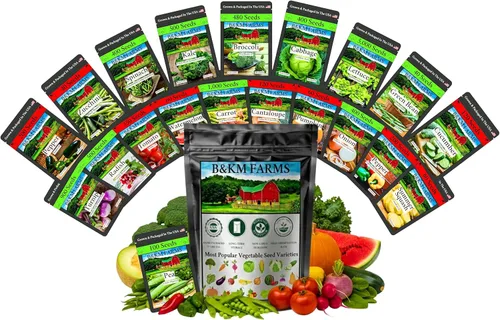 Miniatura 13 de B&KM Farms Más de 30,000 semillas de supervivencia Kit de suministro para más de 5 años. 50 semillas de frutas y verduras sin OMG para plantar un
