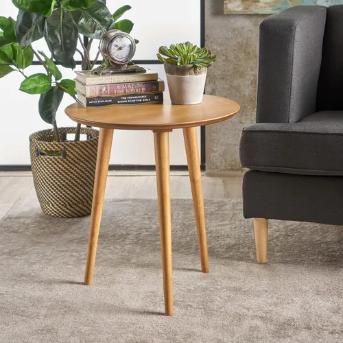 Miniatura 2 de Evangeline - Mesa auxiliar de madera acabada con superposición de madera sintética (roble natural)