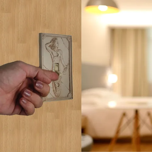 Miniatura 2 de Merman - Cubierta para interruptor de luz esculpida 3D, cubierta de placa de interruptor de pared de poliresina, decoración de pared Merman