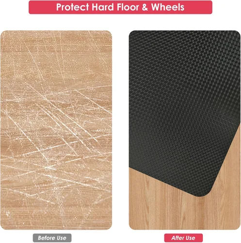 Miniatura 3 de Vicwe Tapete para silla de juegos para suelo de madera dura, 60 x 46 pulgadas, tapete grande para silla de oficina, tapete de PVC para silla