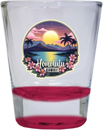 Miniatura 7 de Honolulu Hawaii B Souvenir - Vaso de chupito redondo transparente de 1.5 onzas Claro Individual
