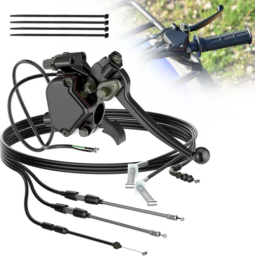 RUTU Kit de acelerador de pulgar y cable de freno ATV - Gobernador de velocidad completo de metal con palanca de freno - Limitador de velocidad para