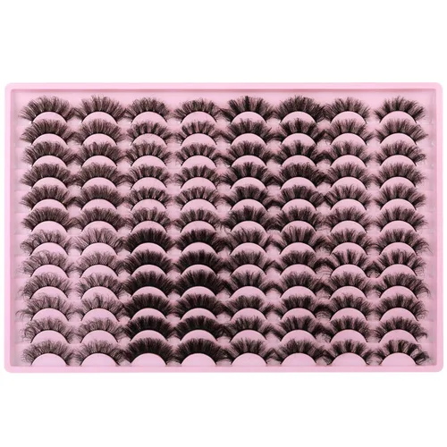 Miniatura 7 de 48 pares de pestañas postizas de visón sintético, pestañas gruesas, 8 estilos surtidos, dramáticas, largas, paquete de 10D, al por mayor, lujosas