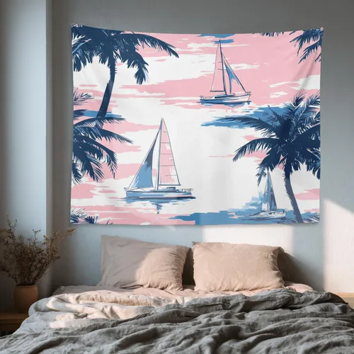 Miniatura 6 de Shrahala Beach Vacation Seaside Relaxation Tapestry, Nautical Summer Getaway Wall Hanging Hd Print Polyester Backdrop For Dorm Room Bedroom 30 X 40