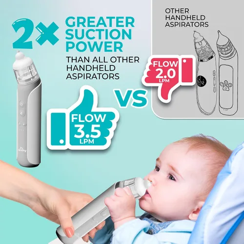 Miniatura 2 de Aspirador nasal eléctrico para bebés, máquina de succión de nariz para recién nacidos, niños y adultos, aspiradora automática de grado hospitalario
