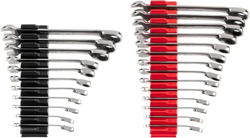 TEKTON WRC94304 juego de llaves de trinquete reversibles de 12 puntos con organizadores modulares, 25 piezas (1/4-3/4 pulg., 6-19 mm)
