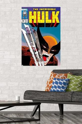 Miniatura 2 de Marvel Comics X-Men - Póster de pared de Wolverine Incredible Hulk #340, 34 pulgadas de largo x 22.4 pulgadas de ancho, versión premium sin marco