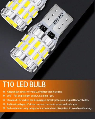 Miniatura 4 de Paquete de bombillas LED blancas compatibles con Honda Accord 2003 2004 2005 2006 2007 2008 2009 2010 2011 2012 Luz interior de mapa + luz