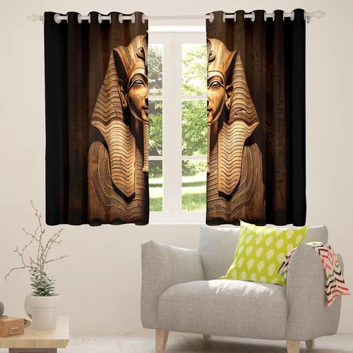 Miniatura 2 de Erosebridal Cortinas de ventana del faraón egipcio, tribu del antiguo Egipto exótico, pirámides egipcias, cortinas decorativas para dormitorio, sala