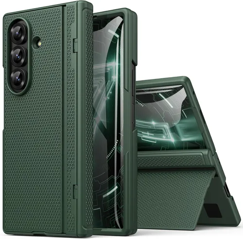 Miniatura 18 de BXYJY Funda para Samsung Galaxy Z Fold 7 con soporte, protector de pantalla frontal, protección de bisagra, delgada y resistente, cubierta dura