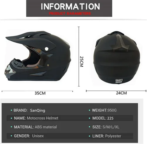 Miniatura 6 de Casco de motocross, ATV para jóvenes y niños, casco de motocicleta todoterreno BMX de 4 ruedas, con certificado DOT, con guantes y máscara de gafas