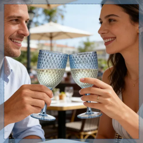 Miniatura 6 de 24PCS Copas de vino azul cristal plástico