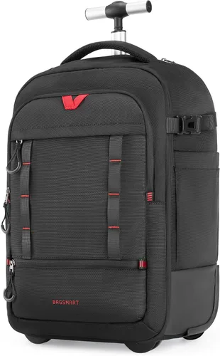 BAGSMART Bolsa enrollable para cámaras DSLR, mochilas para cámaras profesionales grandes para fotógrafos viajeros, estuche enrollable fotográfico y