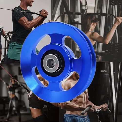 Miniatura 8 de Rueda de polea de aluminio universal para gimnasio, rueda de polea de rodamiento de aleación de aluminio universal para máquina de cable