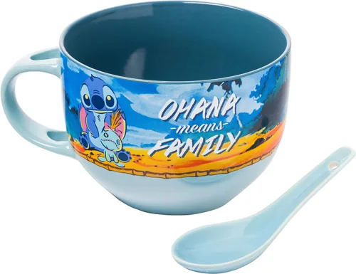 Miniatura 3 de Silver Buffalo Lilo and Stitch With Scrump Ohana Means Family - Juego de cucharas de cerámica para sopa, 24 onzas Lilo & Stitch: Ohana Means Family