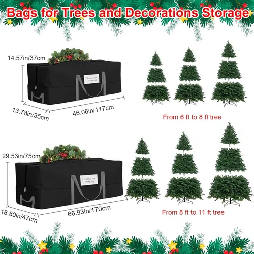 Miniatura 2 de Bolsa de almacenamiento para árbol de Navidad, se adapta a árboles artificiales de hasta 8 pies de altura, bolsa de árbol de Navidad resistente