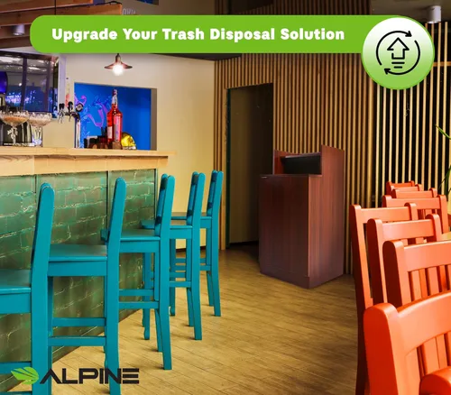 Miniatura 8 de Alpine Restaurant Trash Bin Cabinet - Commercial Trash Can Garbage Receptacle Indoor with Tray Holder for 32 Gallon Garbage Bin (Mahogany)