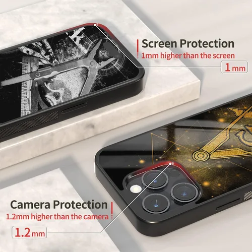 Miniatura 3 de Fundas de teléfono con nombre personalizado, regalos de mampostería masónica para hombres, iPhone 11 12 13 14 Pro Max Plus Mini Xr Xs, Samsung Cielo