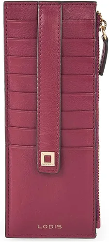 Lodis Billetera de cuero delgada lisa Julia Long Stacker para mujer, bolso de mano, Trumble, Negro -
