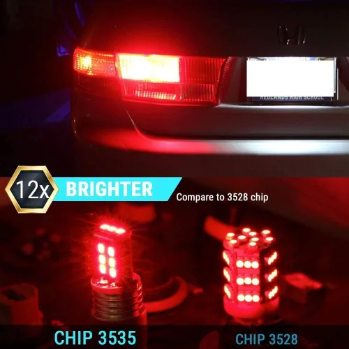 Miniatura 6 de Syneticusa 3156 3157 Bombillas de luces de freno LED estroboscópicas rojas súper brillantes de cuña de alta potencia 3535 LED 12V luces de parada