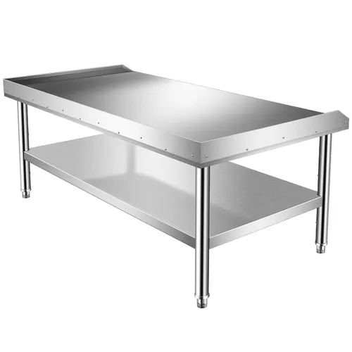 Miniatura 8 de Soporte de parrilla de acero inoxidable resistente con certificación NSF de calibre 18 con estante inferior para cocinas, cuartos de servicio