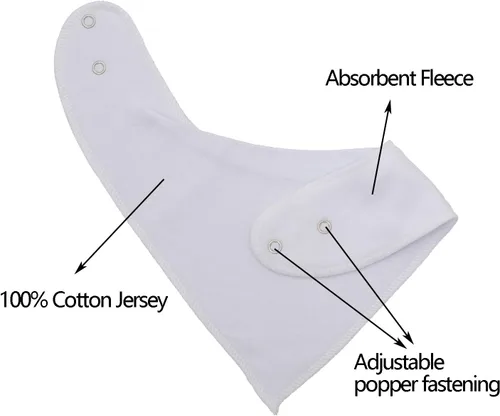 Miniatura 2 de Maiwa Baberos bandana de algodón para bebés, niñas y niños para babear y dentición, paquete de 8 Multihbqh