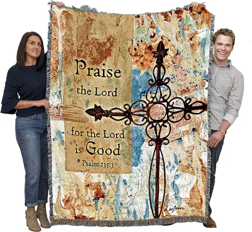 Miniatura 35 de Pure Country Weavers Great is Thy Faithfulness Blanket - Escrituras - Lamentaciones 3:23 - Tapiz cuadrado para regalo de regazo tejido de algodón