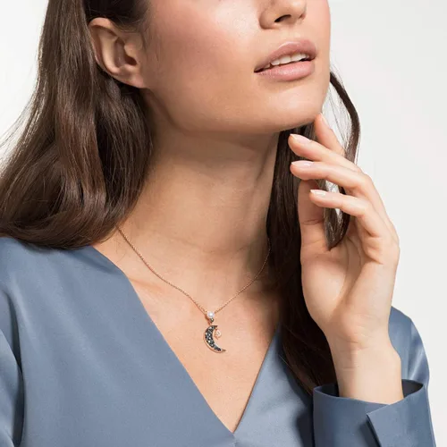 Miniatura 3 de Collar con colgante de cristal de Swarovski, chapado en oro rosa, con símbolo auténtico.