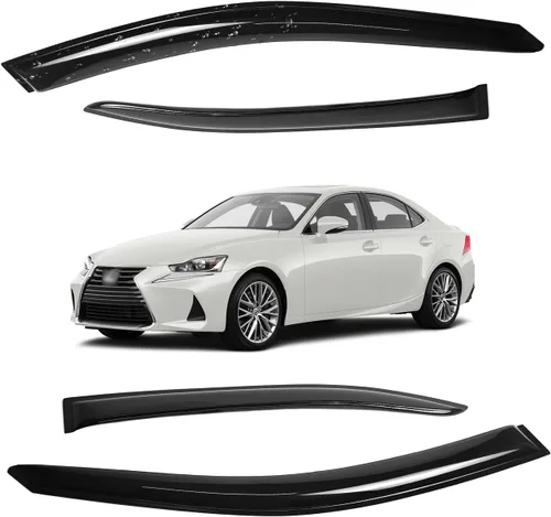 Miniatura 61 de Viseras para ventanas para Mazda 3 Sedán 4 puertas 2004 2005 2006 2007 2008 2009 estilo JDM Mugen, deflector de viento, protector solar y de lluvia