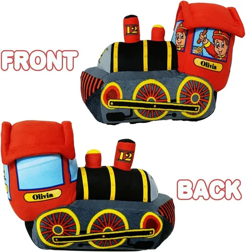 Miniatura 3 de ArtCreativity Tren de felpa acogedor de 11 pulgadas para niños, juguete de almohada de tren suave y tierno, bonita decoración de guardería, premio