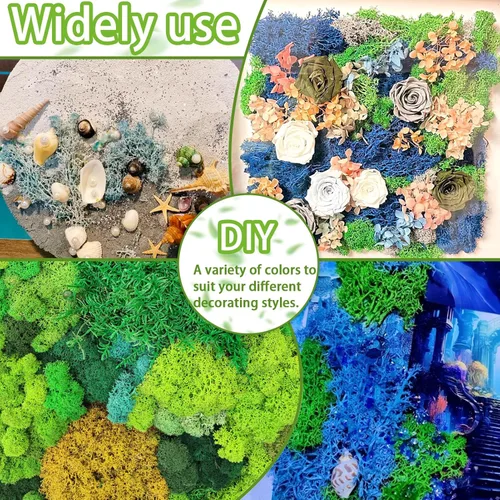 Miniatura 4 de Musgo falso de 3.5 onzas para plantas de interior, musgo blanco artificial realista preservado para manualidades, musgo de reno para centros de mesa