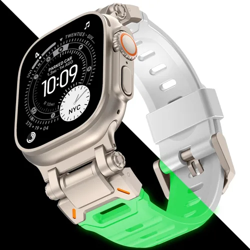 Miniatura 25 de KADES Correa deportiva resistente de TPU para Apple Watch Ultra 3/2/1 de 1.929 in, conectores metálicos para Apple Watch Series 11/10/SE3 de 1.81