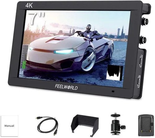 FEELWORLD FW703 7 pulgadas DSLR en cámara monitor de campo 3G SDI 4K HDMI entrada salida salida video asistencia pico enfoque IPS Full HD 1920x1200