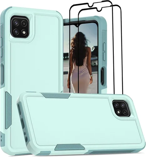 Miniatura 221 de Jeylly Compatible con Samsung Galaxy A22 5G Funda, Funda Samsung A22 5G con 2pcs protectores de pantalla de vidrio templado