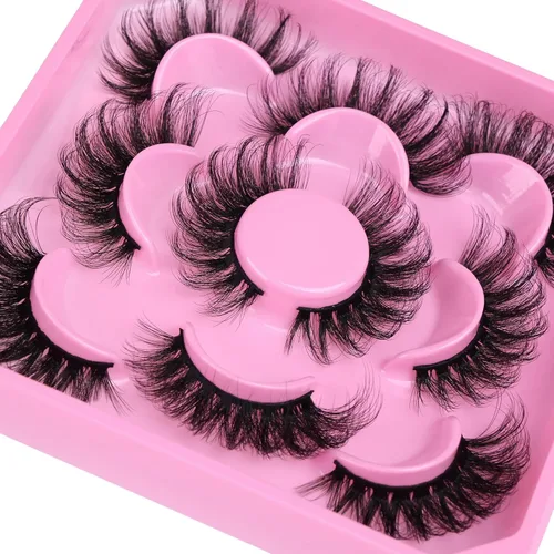 Miniatura 4 de Pestañas postizas de visón para ojo de gato, pestañas postizas esponjosas y dramáticas, pestañas postizas de visón con aleteo, pestañas postizas