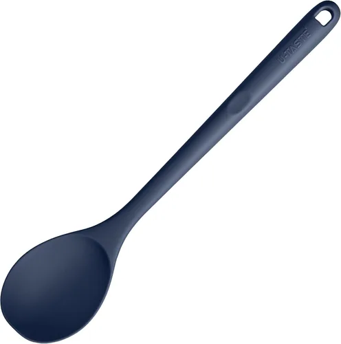 Miniatura 20 de Cuchara ranurada resistente al calor de 600ºF: U-Taste - Cuchara de cocina sólida de cocina de 13.3 pulgadas, utensilio de goma antiadherente de (4)