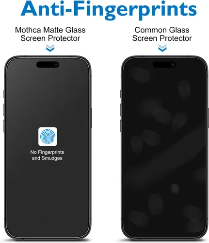 Miniatura 2 de Mothca Paquete de 2 protectores de pantalla de vidrio mate para iPhone 17 Pro [6.3 pulgadas] + 2 protectores de lente de cámara, vidrio templado